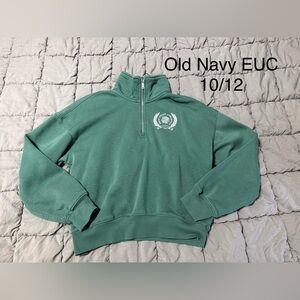 Old Navy Forest Green Quarter-Zip Pullover